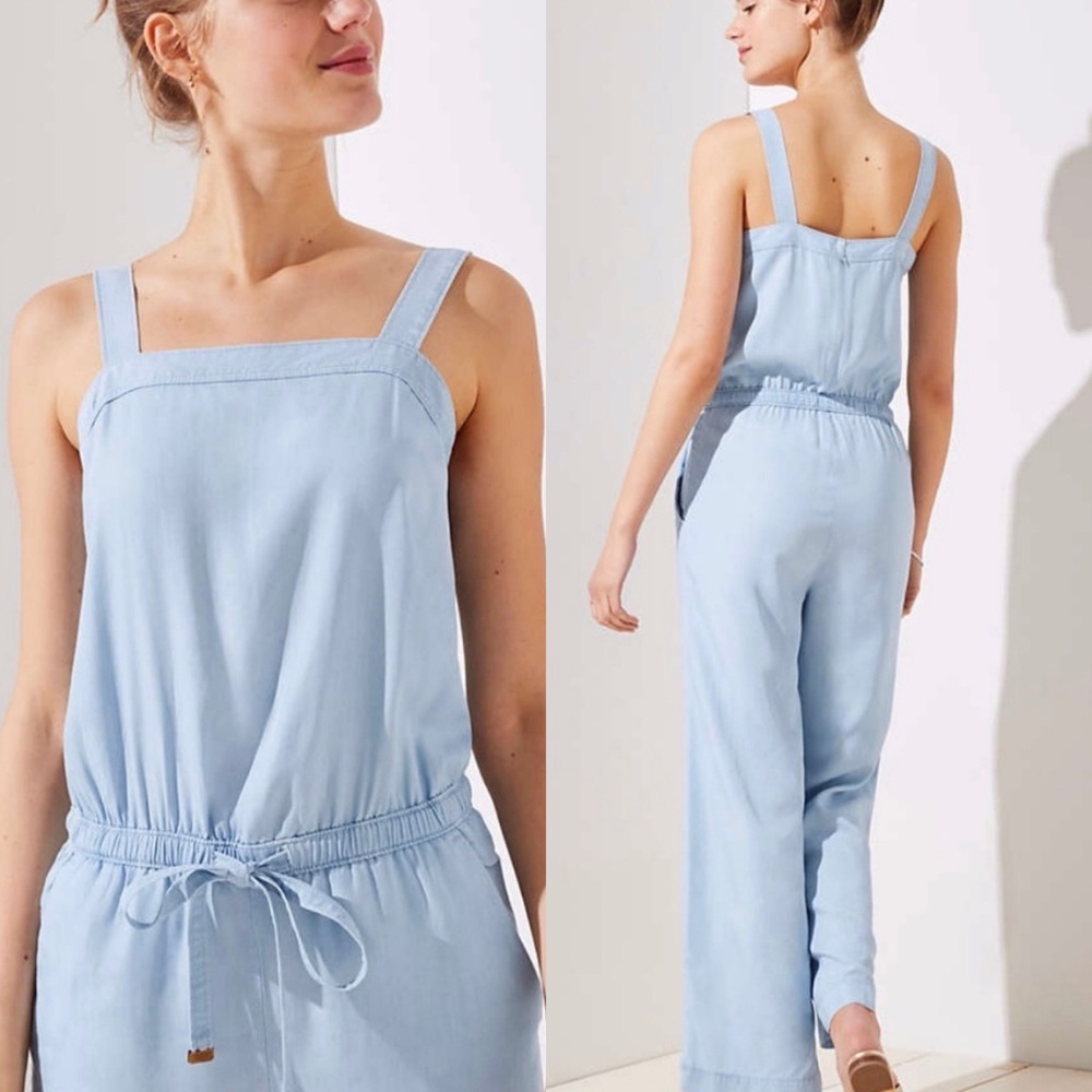 🆕Loft Chambray Apron Jumpsuit - Picture 1 of 5